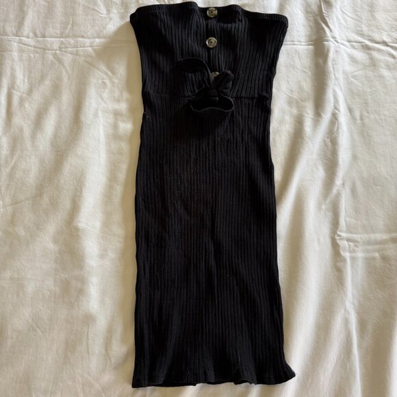 Black Strapless Mini Dress - Picture 1 of 4